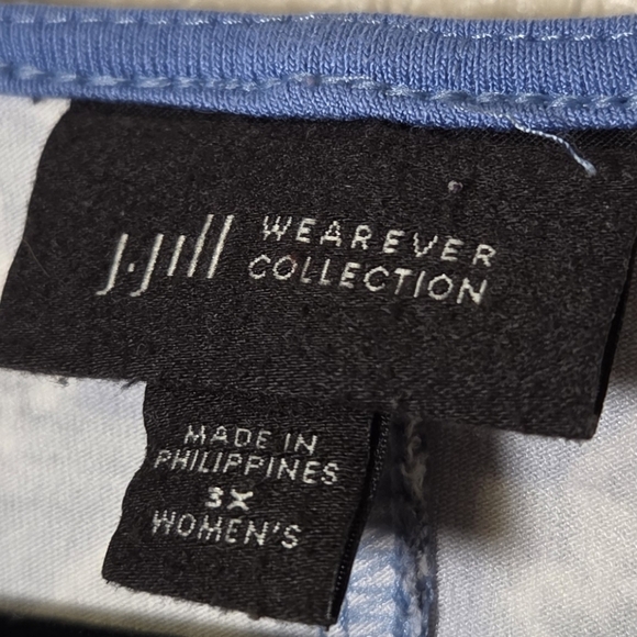 J. Jill Wearever Collection Tshirt Dress Blue Floral Boho Jersey Knit Size 3x - Picture 3 of 5